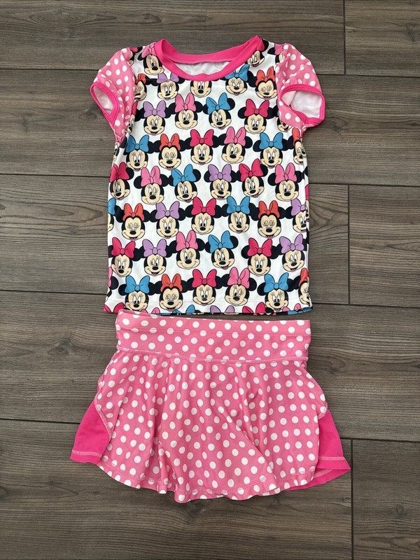 Girls Pink Minnie Mouse 2 Piece Swimsuit - Disney - Size 6