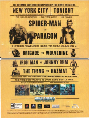 Retro 2005 Marvel Nemesis Video Game 2PG Print Ad Art Spiderman  Paragon
