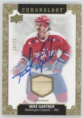 2018-19 Upper Deck Chronology Mike Gartner Premium Stick Auto /25 #90