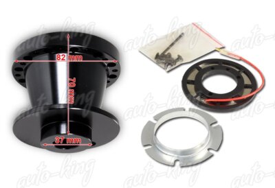 BLACK ALUMINUM 6-HOLE STEERING WHEEL HUB ADAPTER FOR 89-98 NISSAN 240SX/MAXIMA
