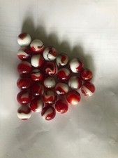 25 marbles Jabo "classics" red and orange white base