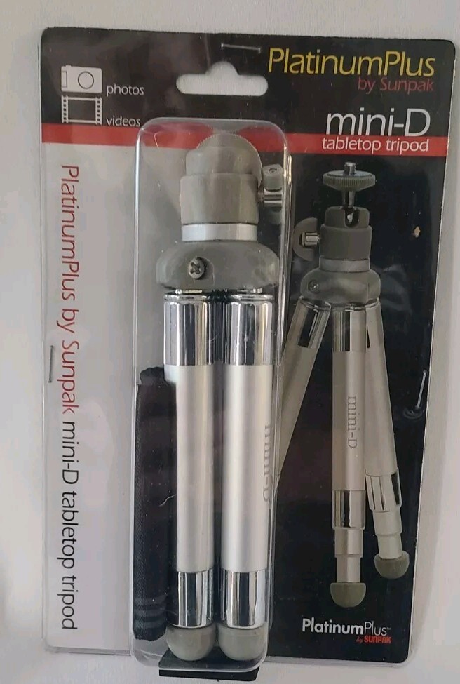 SUNPAK Platinum Plus Mini-D Tabletop Tripod for Digital Cameras – New