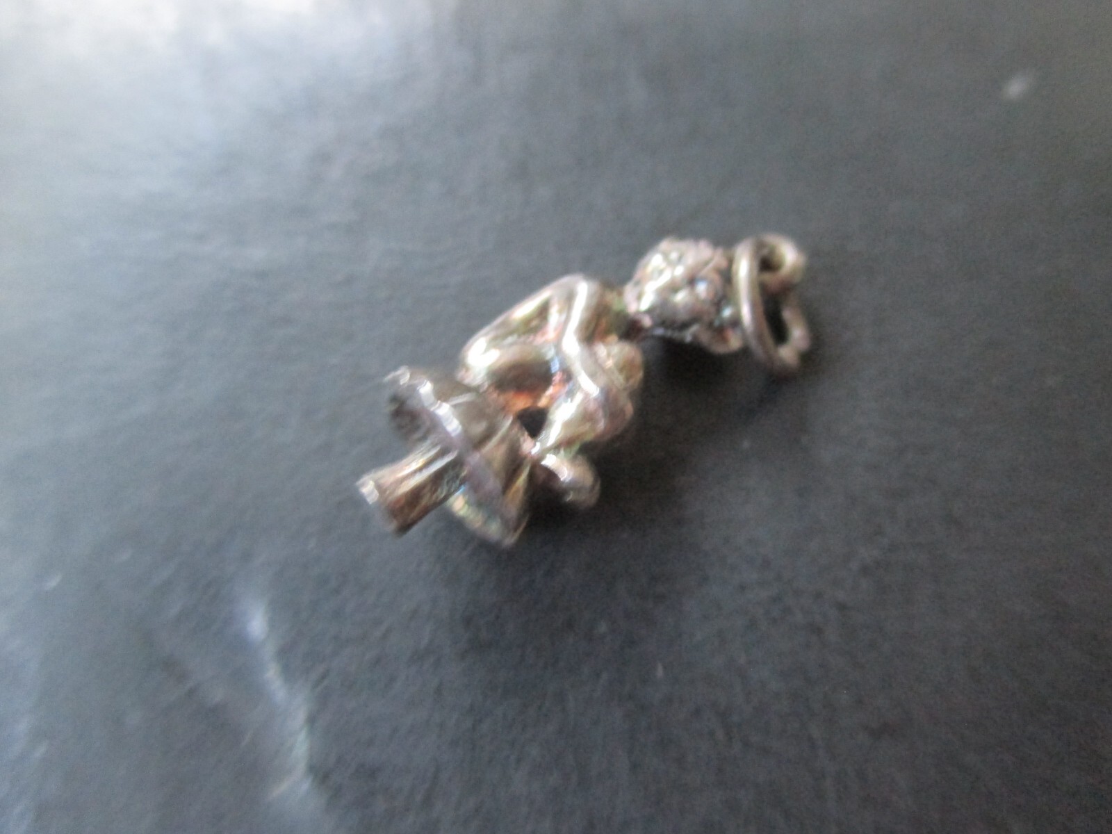 Vintage  Sterling Silver Sitting Pixie   Bracelet… - image 1