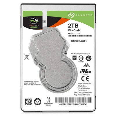 NEW 2TB FireCuda 2.5'' MAY2025-SEAGATE-WARRANTY SSHD SSD+HDD Hard Drive 8GB-Cache