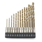 13pc Hex Shank Titanium Drill Bit Set MULTI BITS