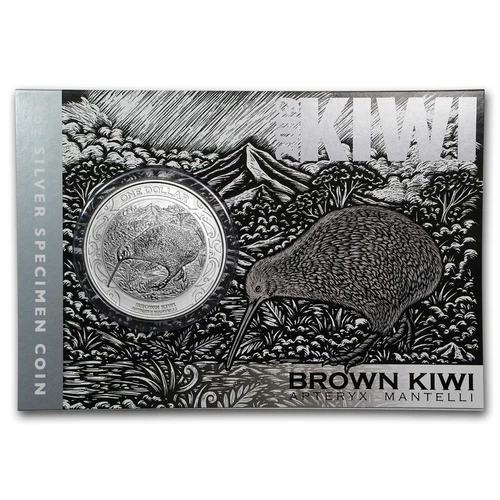 Neuseeland -2019 - 1 OZ Silber Kiwi Münzserie - braune Kiwi Münze