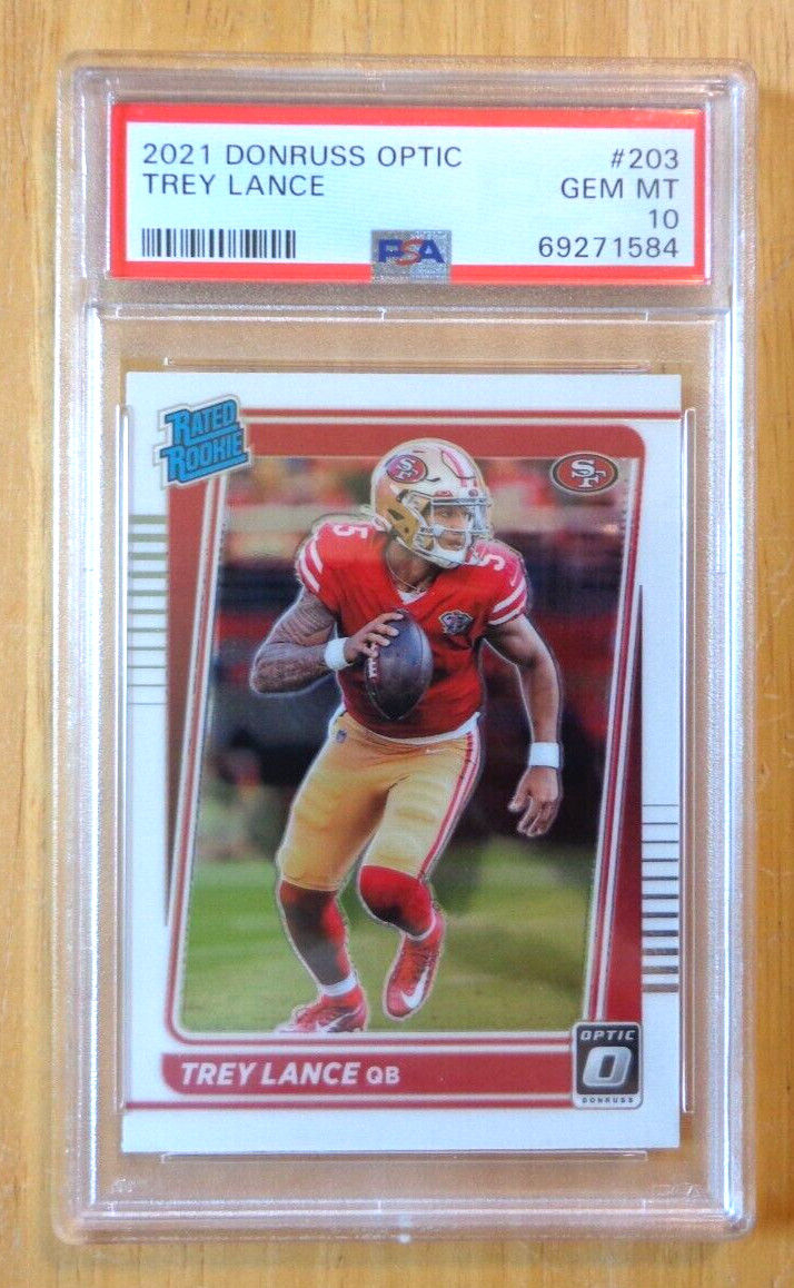 2021 Donruss Optic Trey Lance #203 PSA 10 GEM MINT Rookie Card Rated Rookie