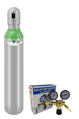Gasflaschen 8 Liter ARGON (82%) + CO2 (18%) + Reduzierstück MIG MAG