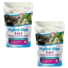 MannaPro Hydro-Hen Water Supplement 3-in-1 Probiotics 8 oz. 2-Pack