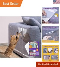 Invisible Anti-Cat Scratch Protector Tape - 12 Pack Transparent Furniture Shield