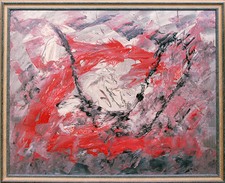 Jozsef Toth *1944:  Statistik Öl-Lack-Gemälde 80 x 100  cm 1996/1998 Ausstellung