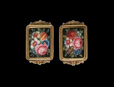 Antique Enamel & 18K Yellow Gold Collar Studs - France (Paris) - Circa 1819-38