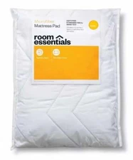NEW ROOM ESSENTIALS Mattress Pad Cover Microfiber White 15" Depth Size XL Twin