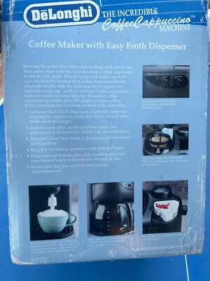 Coffee/Cappuccino Maker Frother DeLonghi Model CC80 Open Box