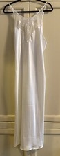 VTG Val Mode Lingerie Bridal Bride Nightgown M Spaghetti Strap Pearl Embroidery