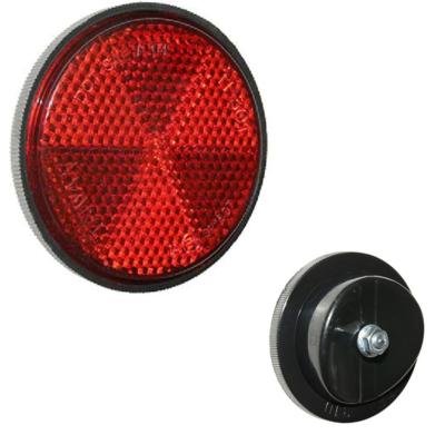 Réflecteur rond 75mm rouge avec fixation par vis | Catadioptre pour