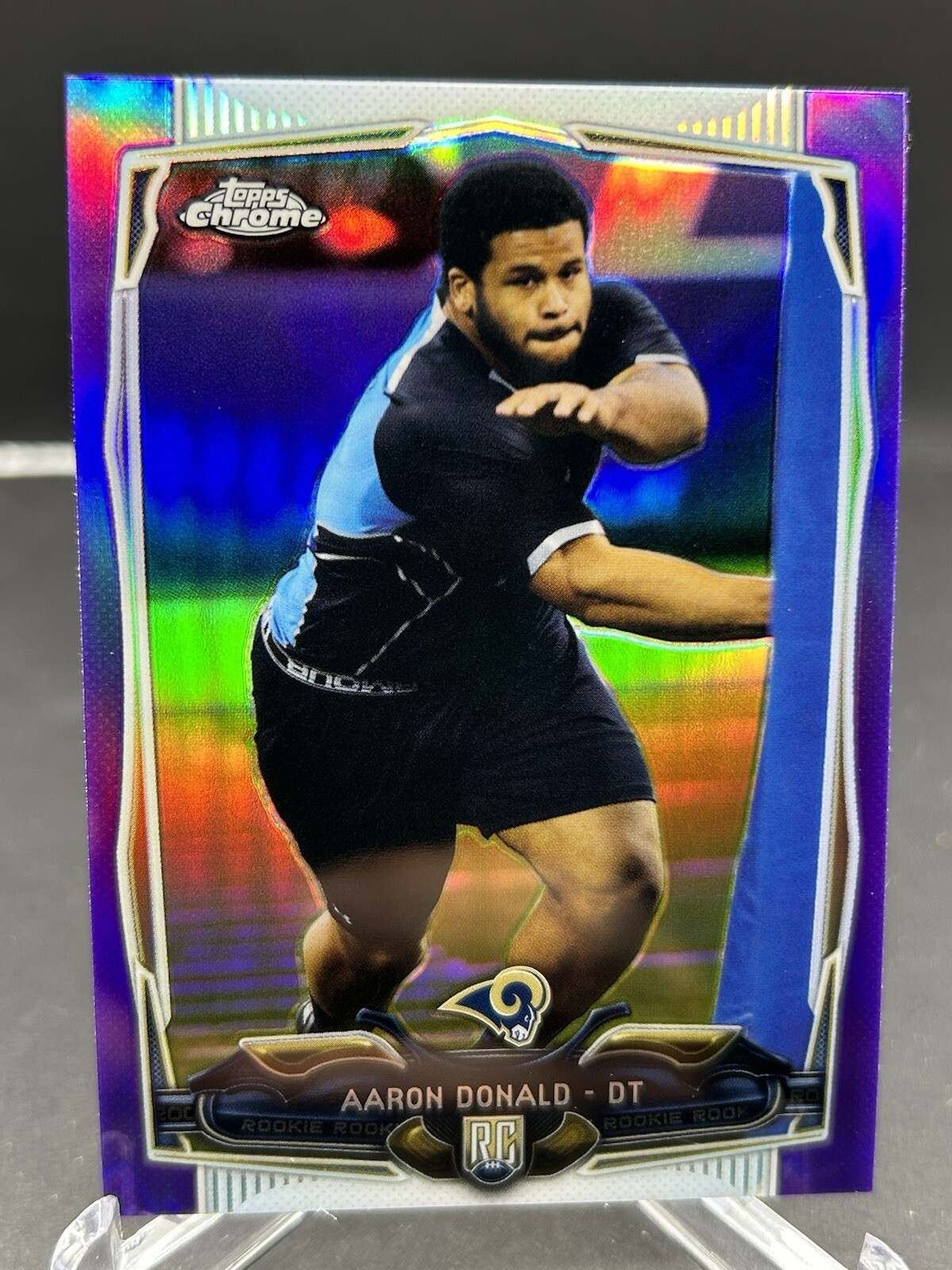 2014 Topps Chrome #175 Aaron Donald Rookie Purple Refractor St. Louis Rams