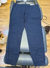 INC International Concepts Brad Twill Jogger Pants Men Navy Drawstring L XL XXL