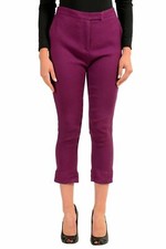 Just Cavalli Women's Purple Stretch Cropped Casual Pants US 4 IT 40
