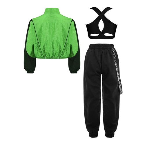 Kids Girls Crop Tops With Pants Active Tracksuit Performance Sweatsuit Youth - Picture 18 of 59