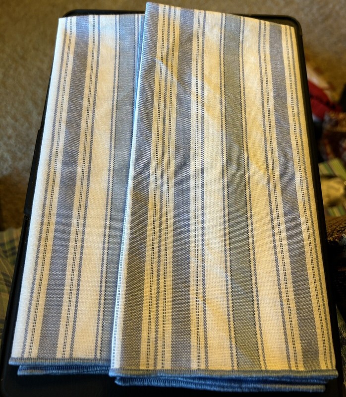 Longaberger Fabric Napkins - Vintage Ticking Set Of 2