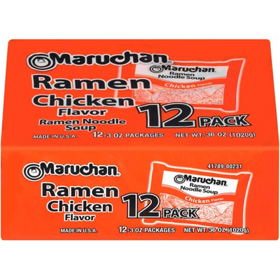 #ad 24 Pack Maruchan Ramen Noodle Chicken Flavor Soup 3 oz 12 Count $4.20