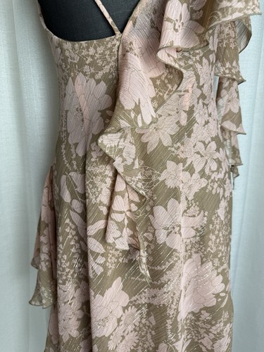 Mr K Champagne & Dusty Pink Chiffon Fully Lined Cocktail Formal Dress Size 10 - Picture 13 of 21