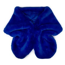 Stola blu pelliccia elegante eco invernale cerimonia mantella scialle matrimonio