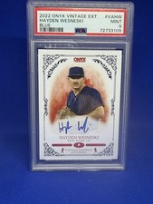 2022 Onyx Vintage Extended Autograph Blue Ink Hayden Wesneski Chicago Cubs PSA 9
