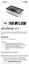 GlowForge Pro Laser Cutter Engraving Machine with Pass through ability.