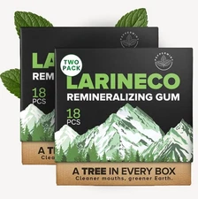 Larineco Remineralizing Gum with Nano Hydroxyapatite & Xylitol (Pack of 2)
