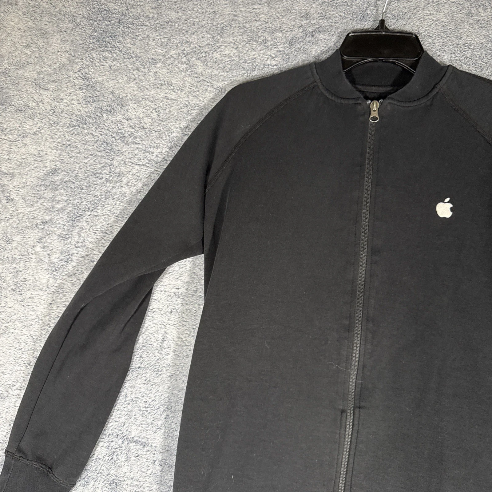 Apple Store Employee Jacket Full Zip Adult Size Small Logo Black Cotton Blend - product detail image 3