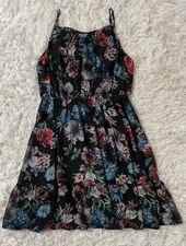 NEW Pretty Garden Floral Rose Cottagecore Boho Feminine Dark Fairy Goth Dress M