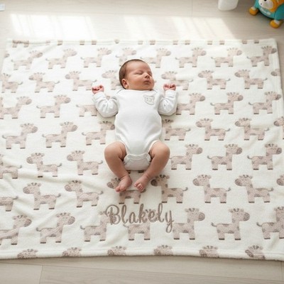 Personalisierte Babydecke Supersoft Giraffe Design   