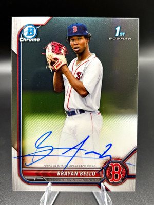 Topps 2022 Bowman Chrome 1st Prospects Auto Brayan Bello Red Sox CPA-BB