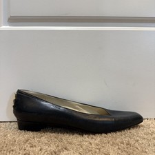 Vintage Stuart Weitzman Shoes Womens 7.5 AAA Black Leather Block Heel Pumps 80s