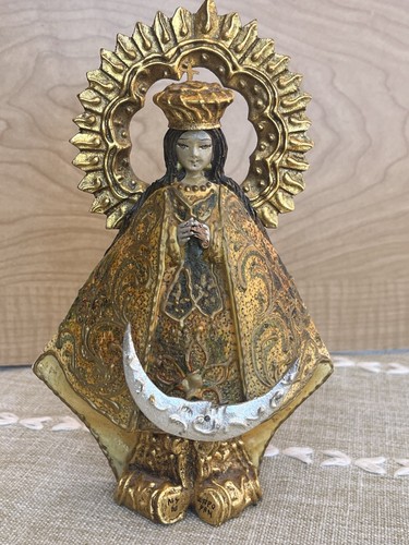 Vintage 1940’s M.Cortez Mexican Folk Art, Santos 7’ Statue Our Lady Of San Juan