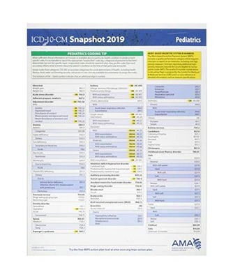 ICD-10-CM 2019 Snapshot Coding Card: Pediatrics, American Medical Association