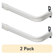  2 pack 3" Basic Metal Wrap Around Adjustable Curtain Rod, 48-86" Adjustable
