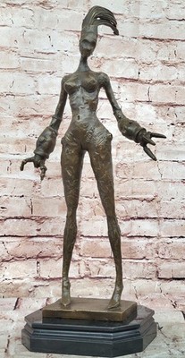 Abstract Woman Nude Girl Bronze Statue Art Deco Sculpture Outer Space Gift Sale