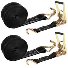 2 Pack 2 Inch Ratchet Straps Heavy Duty 20ft Tie Down Straps Ratchet with Dou...