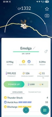 Emolga Pokemon Great League Pvp mit 3 Moves
