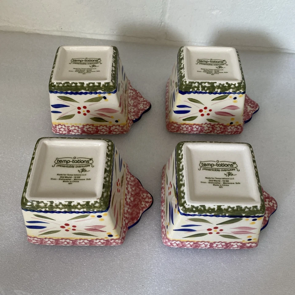 Temptations синий конфетти погружения чаши набор из 4, 10 унций, новый с крышками  - Изображение 2 из 4