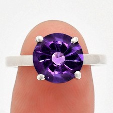 African Amethyst Fancy Cut 925 Sterling Silver Ring Size 9