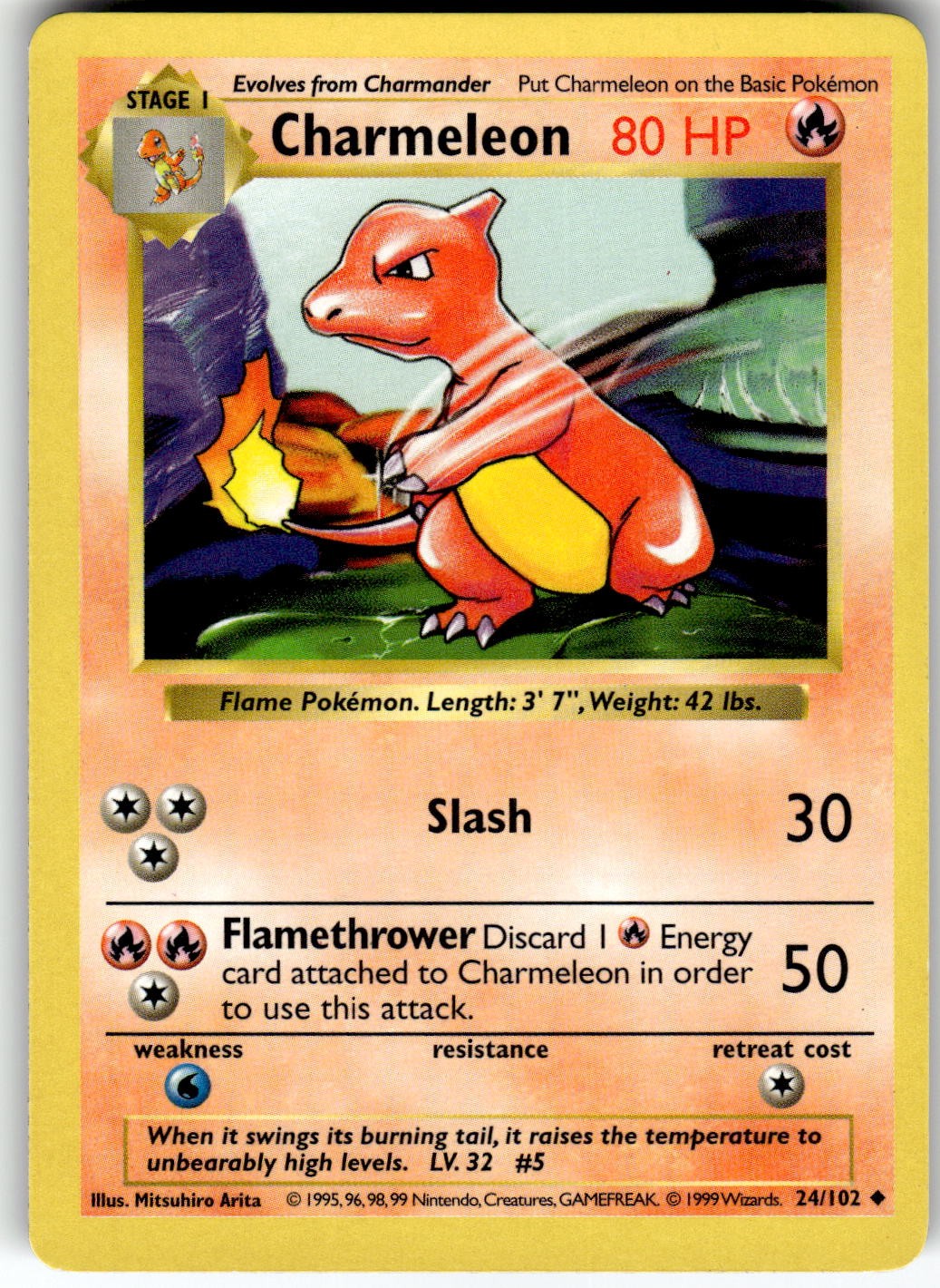 Charmeleon Unlimited Base Set (Shadowless) 024/102 1999