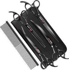 Professional 7.0in Titanium Dog Grooming Scissors Set - 6-in-1