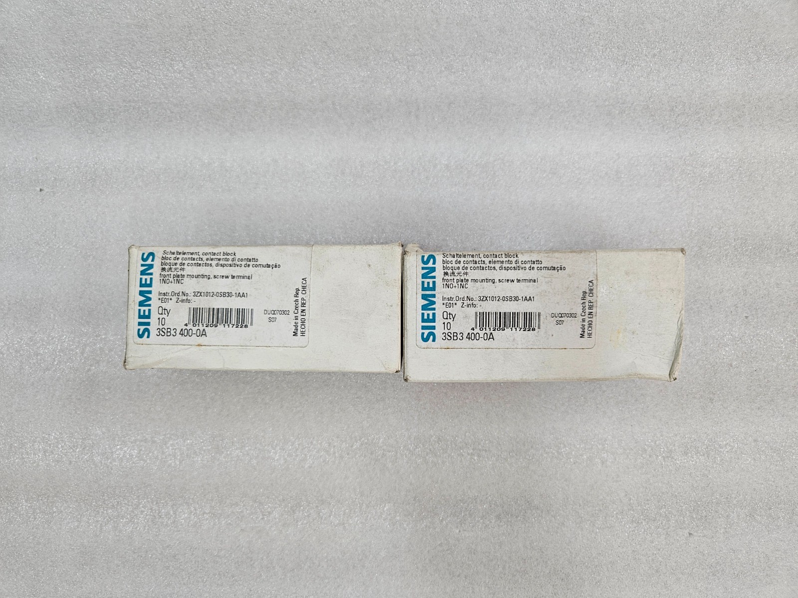 Siemens Push Button Auxiliary Contact 3SB3400-0A (20 PIECES)