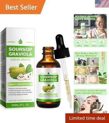Soursop Graviola Liquid Drops - Natural Immunity Booster for Vitality, 2 Fl Oz