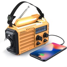 Weather Radio, 5000mAh/18500mWh NOAA Weather Radio, Solar Hand Crank Emergenc...