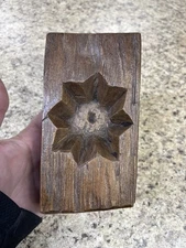 Primitive Hand Carved Star Maple Sugar Mold. 7x4x2" Roughly.